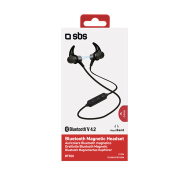 Auricolari magnetici Bluetooth v 4.2 ultraleggeri, con tasto di risposta e controllo volume, colore nero