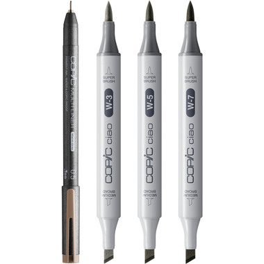 COPIC Marker Ciao Shade Set 22075420 Dark Warm Gray 4 Stück