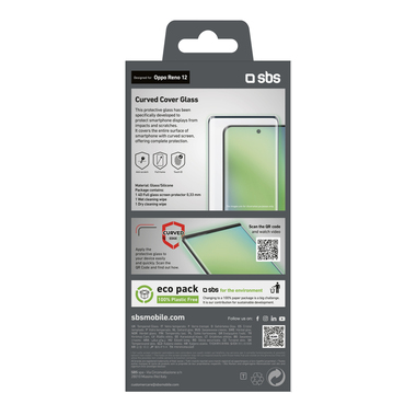 Verre protecteur 4D pour Oppo Reno 12 Pro | SBS
