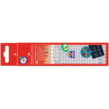 FABER-CASTELL Kreide Grip 113210 6 Farben ass. Etui