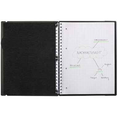 KOLMA Taccuino Easy A4 06.520.06 quadrillato, 70g/m2 nero