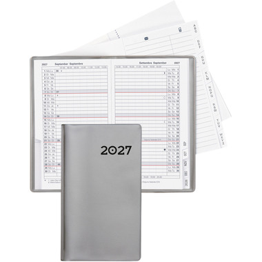 BIELLA Agenda Paris 2027 851512280027U 1M/2P argento ML 7.5x12.6cm