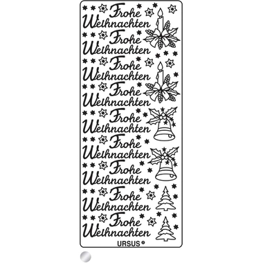 URSUS Kreativ Sticker 59110058 Frohe Weihnachten silber