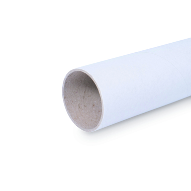 Shipping tube made of solid cardboard in white with length 1475mm & Ø100mm
