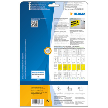HERMA Etichette SPECIAL 210x297mm 8033 giallo,ex.perm. 25 pz./25 f.