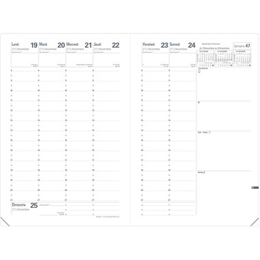 QUO-VADIS Agenda Club Ministre 2025 015101Q 1S/2P noir FR 16x24cm