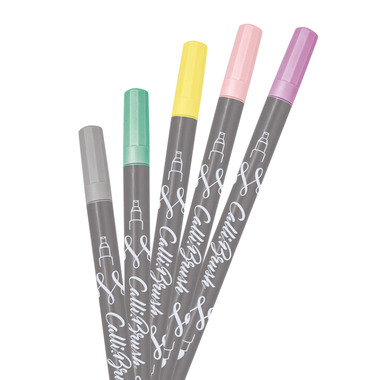 ONLINE Callibrush Pen Double Tip 2mm 19079 Pastel ass. 5 pezzi