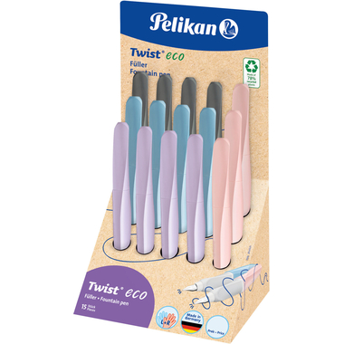 PELIKAN Stylo plume Twister Eco 606011 Display 15 pièces triées