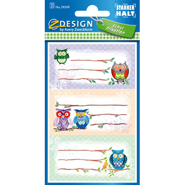 Z-DESIGN Sticker Eule 8.4x16cm 59249Z farbig 2 Bogen