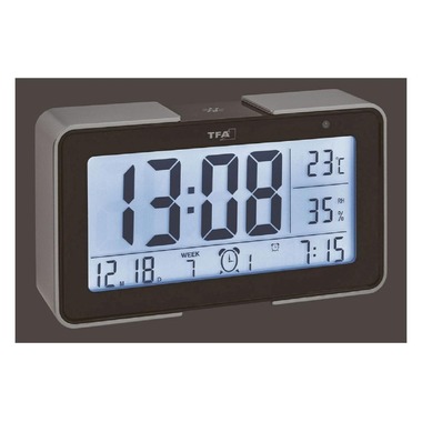 TFA Dostmann Digitalwecker Melody Schwarz/Silber
