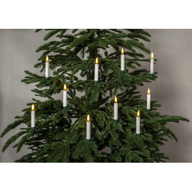 STAR TRADING Candele per alberi LED 12cm 12.003-43 bianco, Remote 10 pezzi