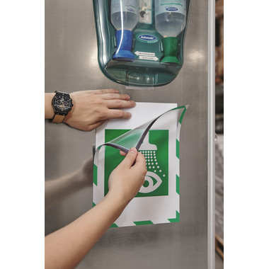 MAGNETOPLAN Cadre aimant magnetofix A4 1131445 SAFETY, vert/blanc 5 pcs.