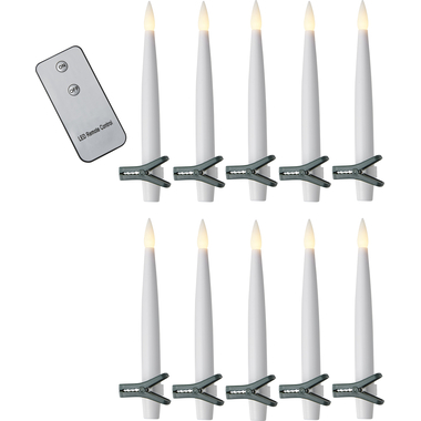 STAR TRADING Candele LED Paulina 15.5cm 12.064-65 bianco, Remote 10 pezzi