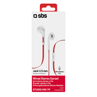 Auricolari stereo semi in-ear con cavo piatto, jack da 3,5mm e microfono integrato
