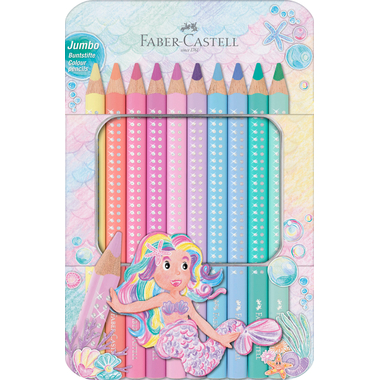 FABER-CASTELL Crayon Jumbo Sparkle 210910 pastel 10 pièces