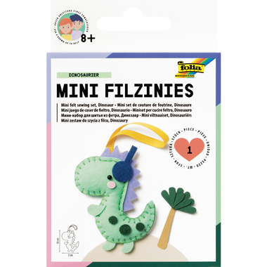 FOLIA Mini Filzinies 52903 Dinosaurier 12-teilig