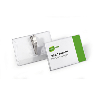 DURABLE Namensschild m. Krokoklemme 811119 transparent, 54x90mm 25 Stk.