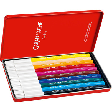 CARAN D'ACHE Penne fibra Fibralo M 185.310 10-colori ass.