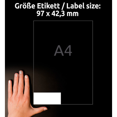 AVERY ZWECKFORM Universal-Etiketten 97x423mm 4781-65 weiss 50+15 Blatt
