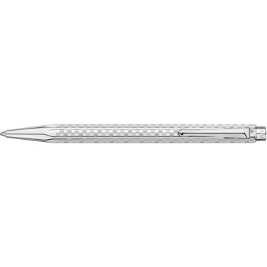 CARAN D'ACHE Kugelschreiber Ecridor Damier 8902.566 platiniert, mit Lederetui
