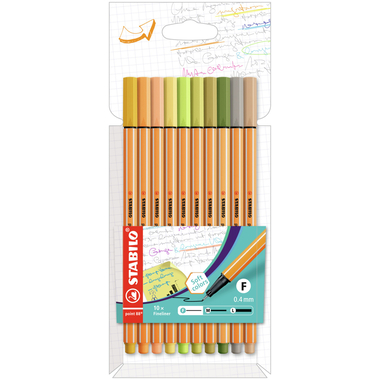 STABILO Fineliner Point 88 0.4mm 8810-22-5 10 couleurs ass.