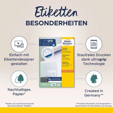 AVERY ZWECKFORM Universal-Etiketten 70x37mm 6605Z weiss 156 Stk./65 Blatt