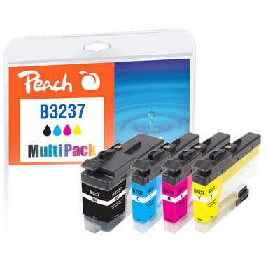 Peach Multi Pack with chip, compatible with Brother LC-3237VALP
