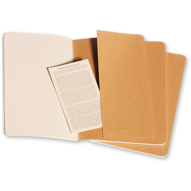 MOLESKINE Quaderno Cahier A5 500-7 in bianco, natur 3 pezzi