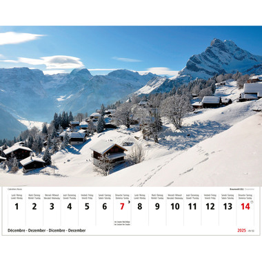 NOVOS Bildkalender Die Heimat 2025 507005 1M/1S ML 19.2x22.5cm