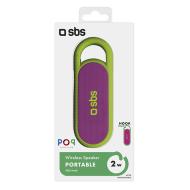 Enceinte sans fil compacte de 2W, batterie de 300 mAh et attache pour ceinture, couleur verte