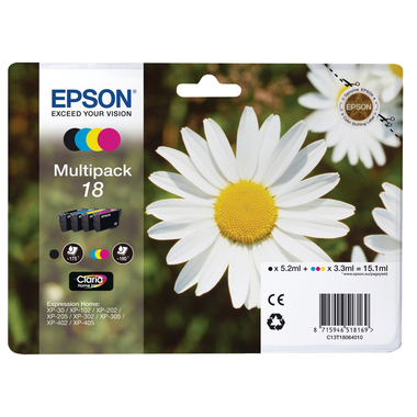 EPSON Multipack Tinte CMYBK T180640 XP 30/405 180/175 Seiten
