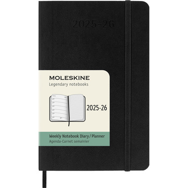 MOLESKINE Agenda settimanale note 25/26 8056999275471 18M foderato SC nero 9x14cm