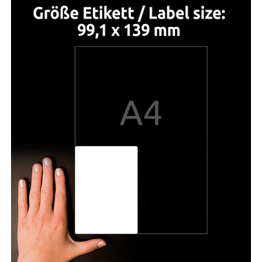 AVERY ZWECKFORM Etichette 99,1x13mm L7769-40 bianco, glossy 160 pezzi