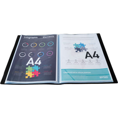 EXACOMPTA Sichtbuch A4 85101E schwarz 100 Taschen