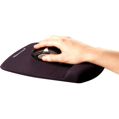 FELLOWES Mausmatte Plushtouch 9252003 schwarz,mit Handgelenkauflage