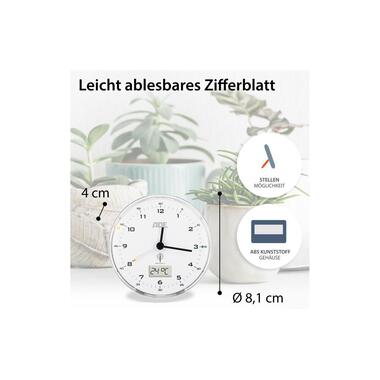 Sveglia radiocontrollata ADE 8.1 x 4 cm, bianco