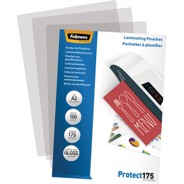 FELLOWES Laminiertasche A3 5308803 glanz, 175my 100 Stk