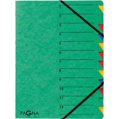 PAGNA Dossier archivio EASY A4 24131-03 verde 12 compart.