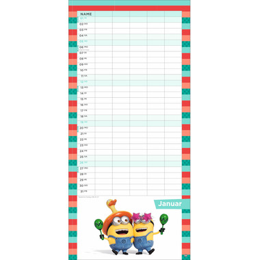 HEYE Familienplaner Minions 2025 22755+25 DE 21x45cm