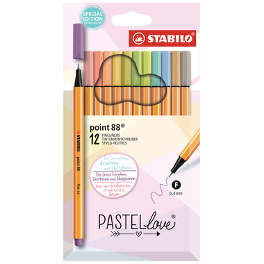 STABILO Fineliner Point 88 1mm 88/12-7-7 Pastellove 12 pcs.
