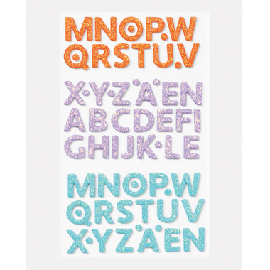 FOLIA Moosgummi Sticker 23776 Glitter Letters 128 Stück