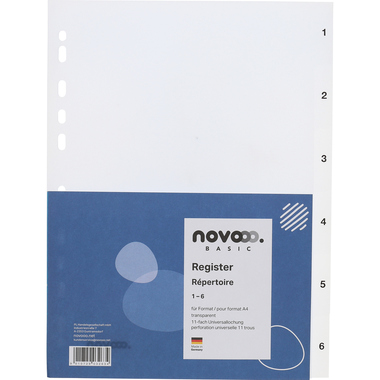 NOVOOO Registro PP A4 41003 transparente 1-6