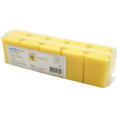 WEITACLEAN Padschwamm 95x70x43mm 5028021 gelb, kratzfrei 10 Stück