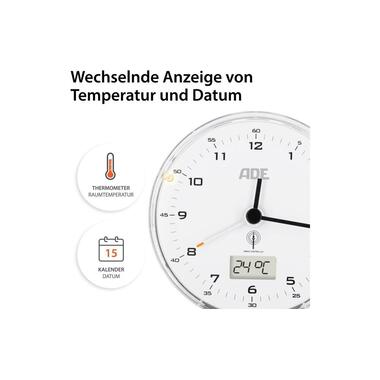 Sveglia radiocontrollata ADE 8.1 x 4 cm, bianco