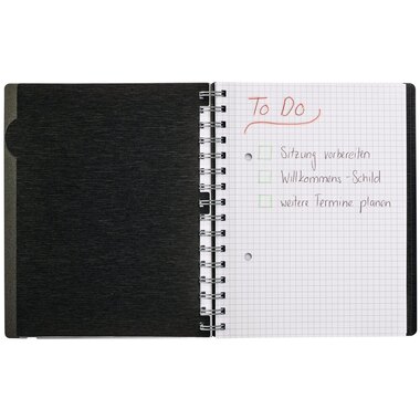 KOLMA Taccuino Easy A5 06.521.06 quadrillato, 70g/m2 nero