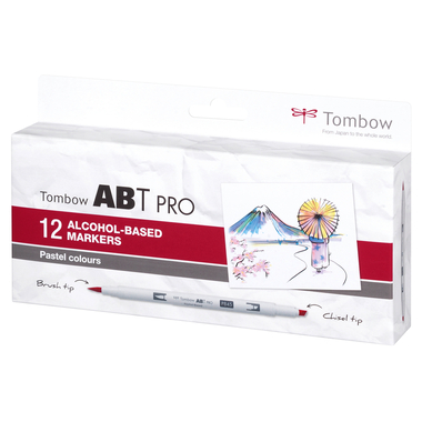 TOMBOW Dual Brush Pen ABT PRO ABTP-12P-2 Pastel Colours 12 pcs.