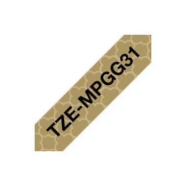 PTOUCH Band, laminiert schwarz/gold TZe-MPGG31 PT-DV600VP 12 mm