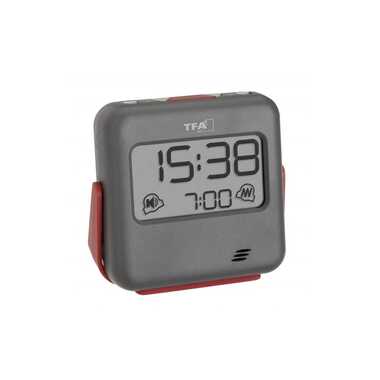 TFA Dostmann Digital Alarm Clock Buzz Red/Black