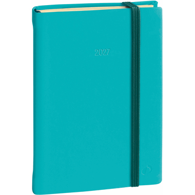 QUO-VADIS Agenda Silk Prestige 2027 2851037Q 1S/2P turquoise ML 10x15cm