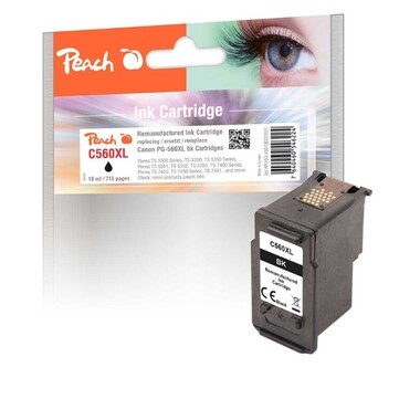Peach tête d'impression XL noire compatible avec Canon PG-560XL, 3712C001